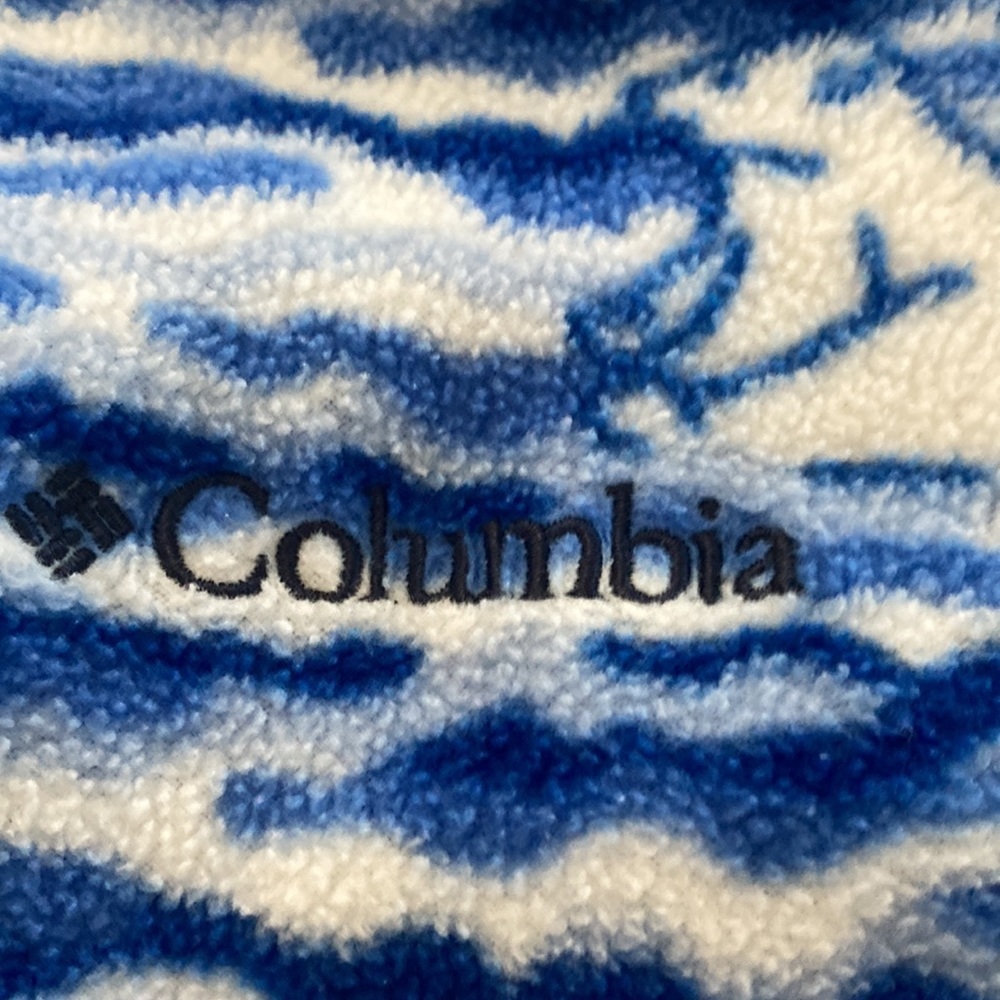 Columbia Blue White Polar Bear Polyester Fleece Winter Full Zip Bunting Suit - Picture 3 of 7